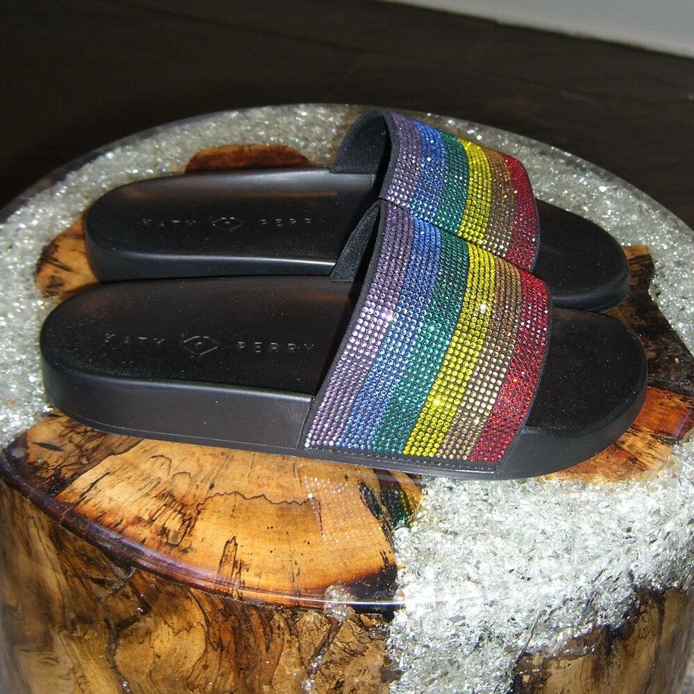 NIB KATY PERRY THE JIMMI RAINBOW SLIDE SANDALS 7M